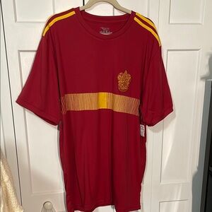 Universal Red and Yellow Short Sleeve Tee with Stripes